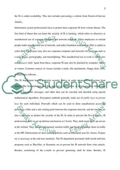 Definition of security in info. sys