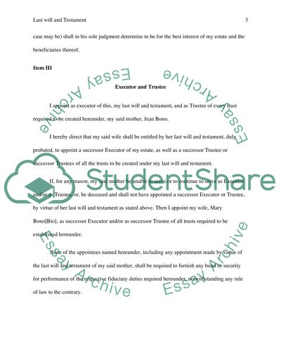 Last will & testament