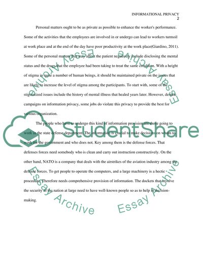 Importance of Informational Privacy