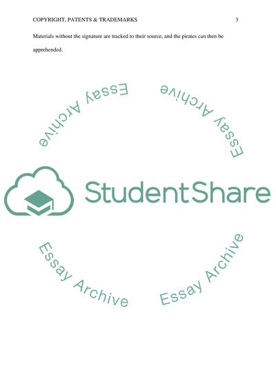 Copyright, Patents and Trademarks: A Piracy and Copyright Issues