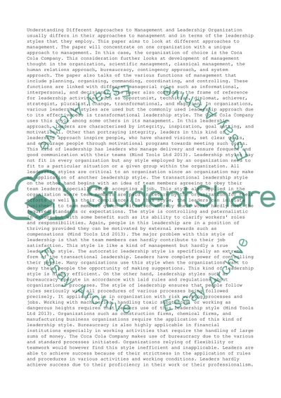 Understand different approaches to management and leadership