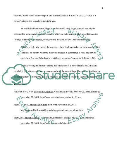 Virture according to Aristotle