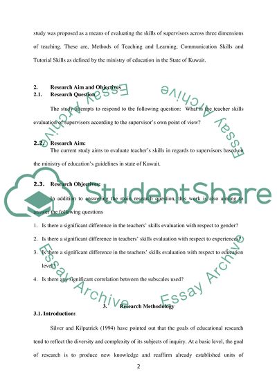 Evaluating the supervisors skills in high schools in the state of Kuwait