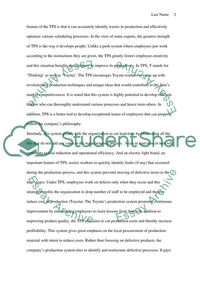 Toyota Production system