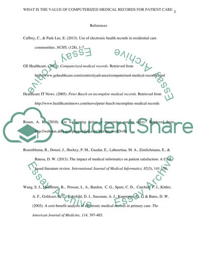 What is the value of computerized medical records for patient care