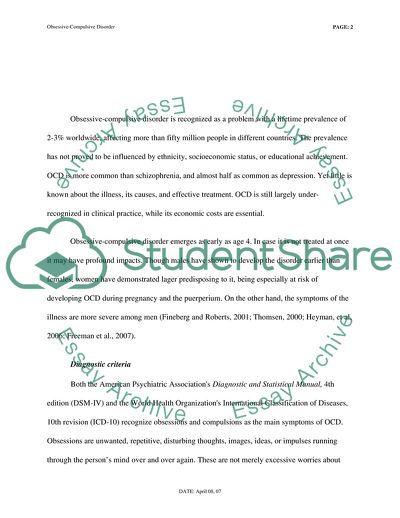 Obsessive Compulsive Disorder