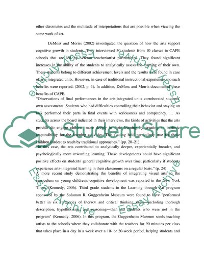The Arts in the Curriculum