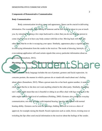 features of demonstrative essay