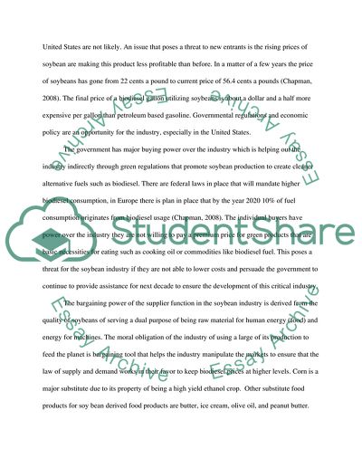 Soybean Industry 5 Forces Evaluation