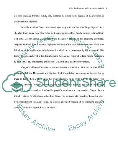 Reflective Paper Over Franz Kafka S Metamorphosis Essay