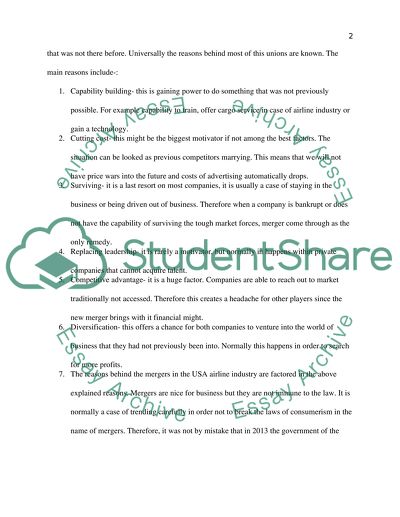 Airline Mergers Analysis