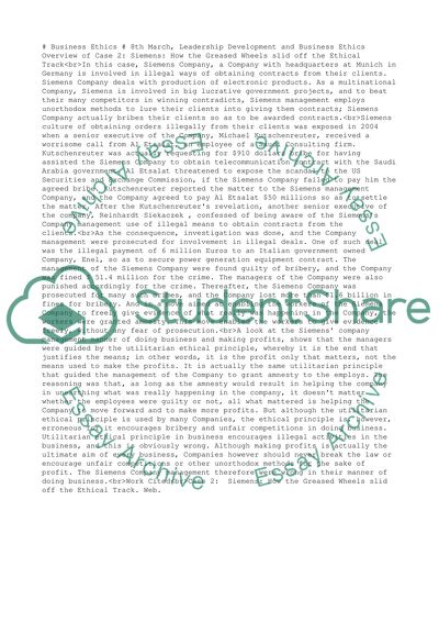 Leadrship Development and business Ethics