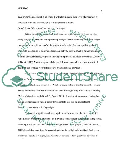 What aspects should be considered in the estimate of nursing