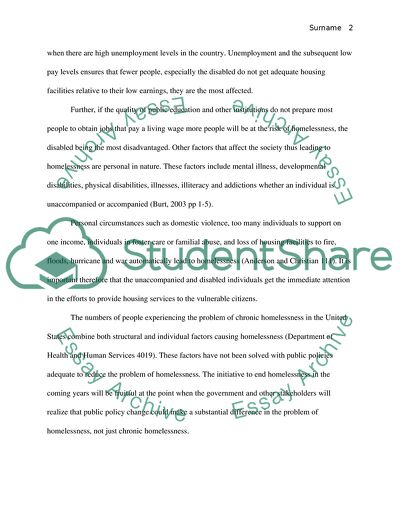 Chronic Homelessness Issues