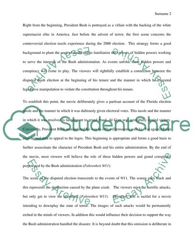 Fahrenheit 9/11 - Documentary Analysis