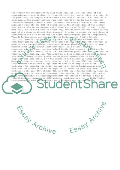 The Worlds Leading Water Companies