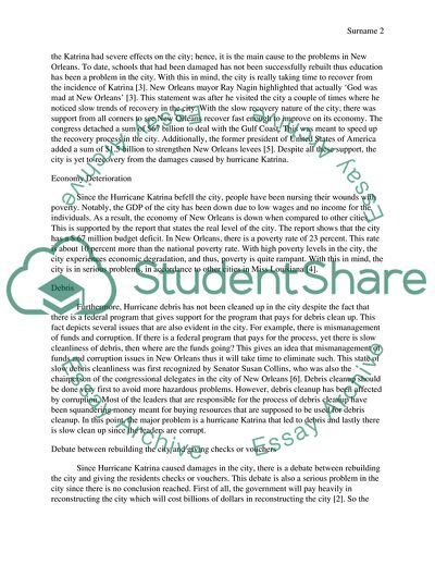 Significant Problems in New Orleans