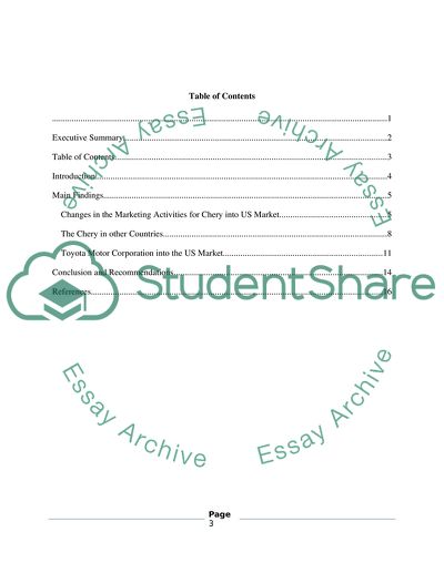 Marketing Mix for U.S.A Car Market - Chery Cars China