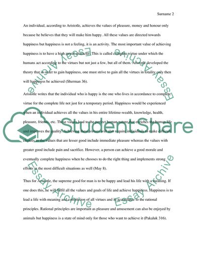 Aristotles Ethics and Thoughts Concerning Happiness