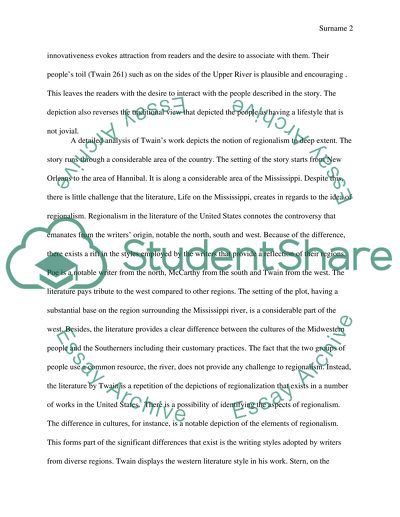 M. Twain, MIDWESTERN LITERATURE REGIONALISM