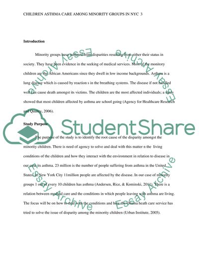 Children Asthma Care among Minority Groups in NYC