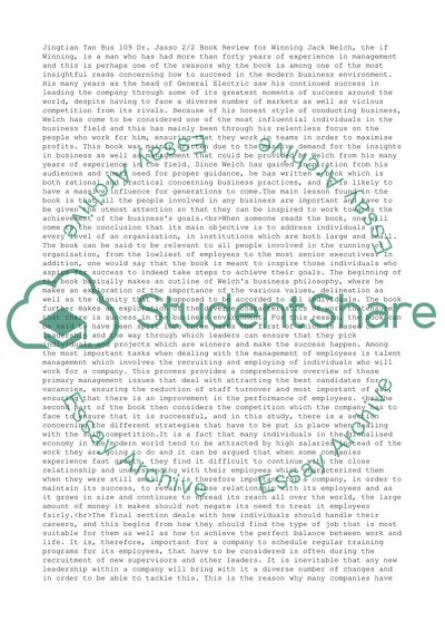 Book review: Winning by Jack Welch