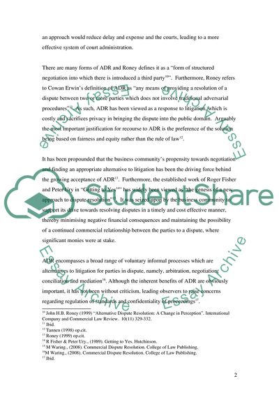 research paper on dispute resolution