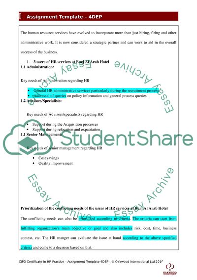 Users of HR Services at Burj Al Arab Hotel