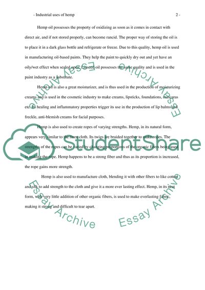 Industrial Uses of Hemp