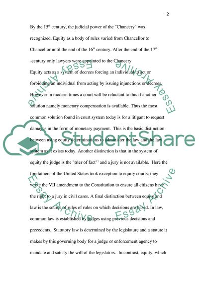 The Legal Terms Equity and Common Law