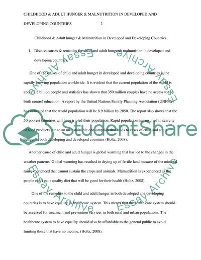 Malnutrition essay
