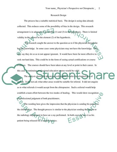 Physicians Perspective of Chiropractic Treatment