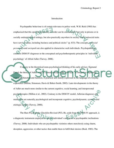 Psychopathy Cases and Police Force