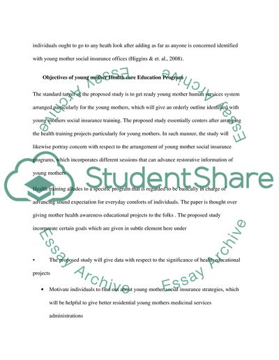 Proposal for a Health Education Programme