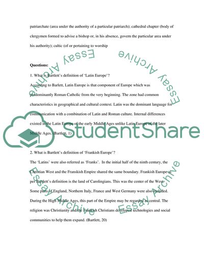 What Is Bartletts definition of Latin Europe and Frankish Europe