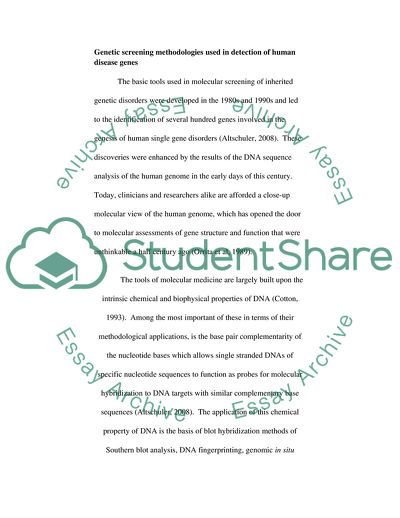 Opportunities and Limitations of DNA Screening Technologies