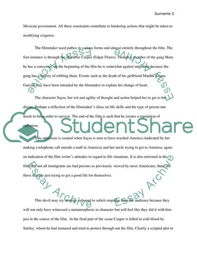 Immigrants Actions in the Film