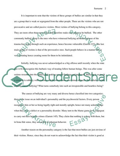 Bullying as an Antagonistic Mode of Conduct