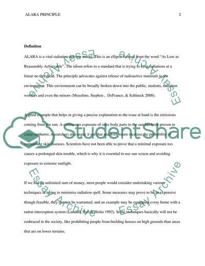 ALARA Radiation Defense Model