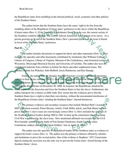Southern Secession Commissioners and Causes of Civil War