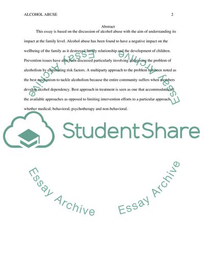 Alcohol Abuse and Its Impact on the Family