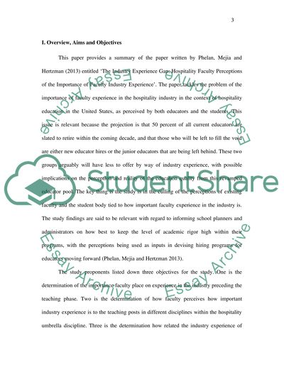 The Industry Experience Gap by Phelan, Mejia, and Hertzman