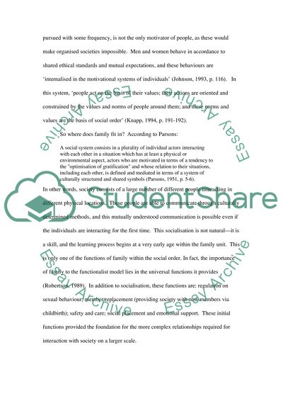 Functionalist and Feminist Views of the Family