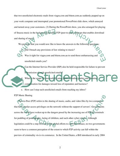 Law Client Letter of Advice