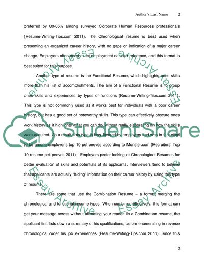 Resume as the Main Tool for an Individual to Find a Job