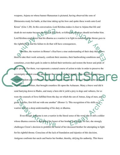 Iliad, Antigone and Bhagavad Gita