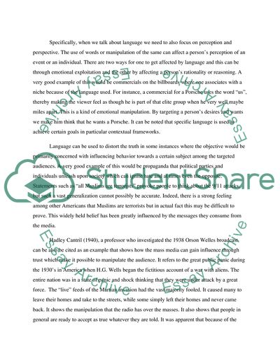 How Does Manipulation of Language in the Media Affect the Way People in this Country Behave