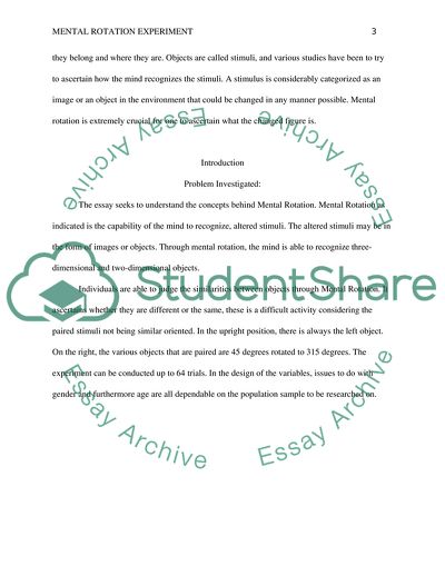 Mental Rotation Experiment