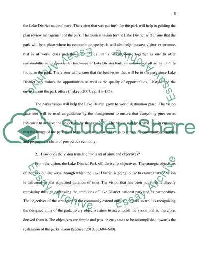 Lake District Tourism Development Plan