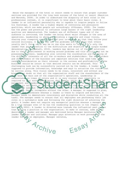 The Role of the Hospitality Manager